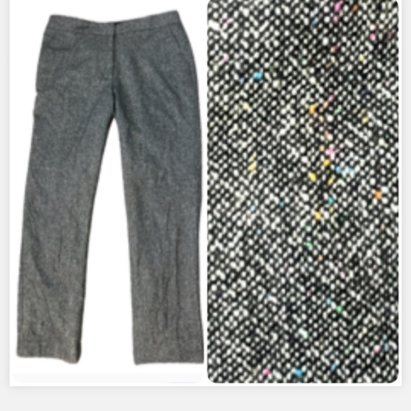 Talbots Pants - Talbots Gray Trousers Straight Leg Style Tweed print pockets stretch  size 8